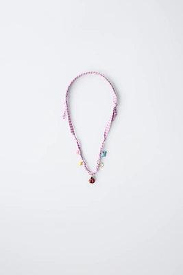 GINGHAM BEAD NECKLACE