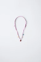GINGHAM BEAD NECKLACE