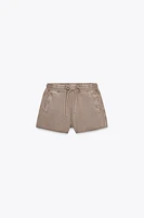 WASHED EFFECT FLEECE SHORTS