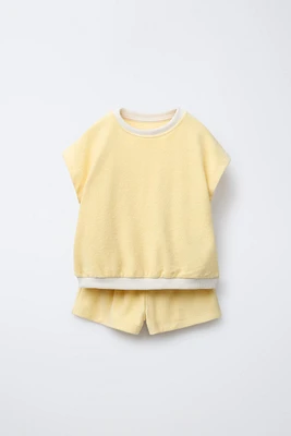 TOWEL T-SHIRT AND BERMUDA SET