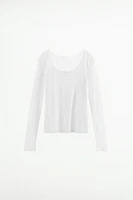 LACE TRIM POINTELLE T-SHIRT