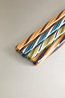 LOT PAILLES VERRE SPIRALE (LOT DE 4)