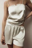 SATIN PAJAMA SHORTS