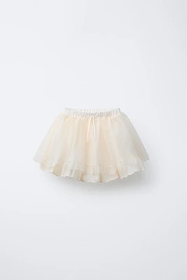 EMBROIDERED TULLE DOUBLE SKIRT