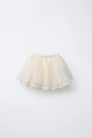 EMBROIDERED TULLE DOUBLE SKIRT