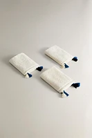 PACK OF HAND TOWELS WITH TASSELS (PACK 3)