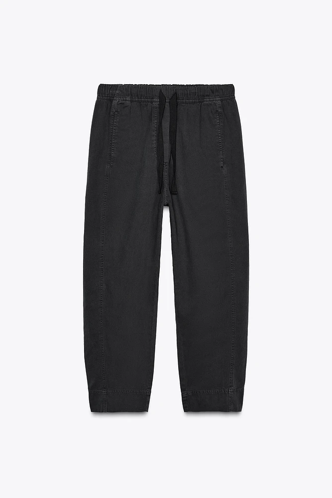 ELASTIC WAISTBAND COTTON PANTS