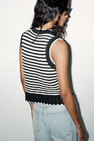 STRIPED KNIT VEST TOP