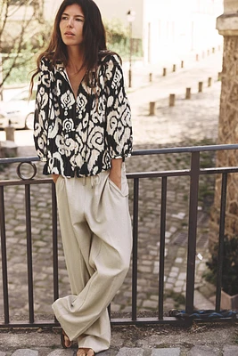 METALLIC THREAD PRINTED SHIRT