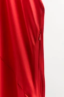 HALTER SATIN EFFECT DRESS