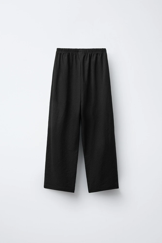 STRAIGHT LEG PIQUÉ PANTS
