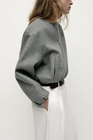 BLOUSON BOMBER DOUX À FINITIONS ÉLASTIQUES