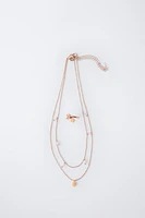 FLOWER NECKLACE AND RING TWO-PACK