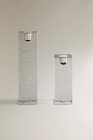 TEXTURED GLASS TEALIGHT HOLDER