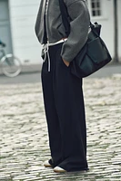 PANTALON LARGE À TAILLE DOUBLE