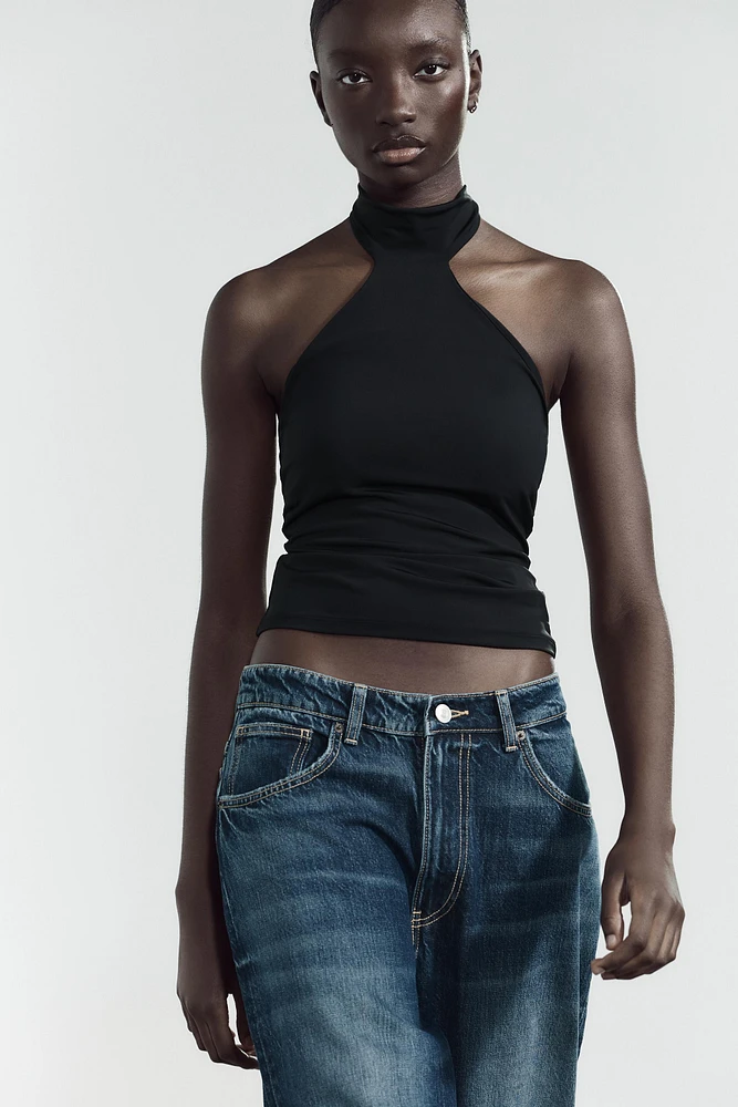 POLYAMIDE HALTER TOP