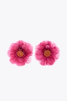 RAFFIA FLOWER EARRINGS