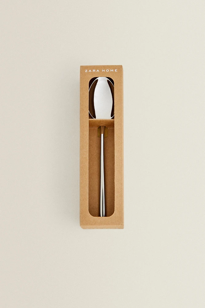 SET OF SHINY STEEL DESSERT SPOONS (SET OF 4)