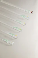 LOT PETITES CUILLÈRES VERRE RECYCLABLE FLEURS (LOT DE 6)
