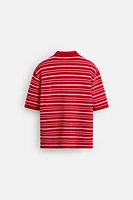 POLO EN MAILLE JACQUARD À RAYURES