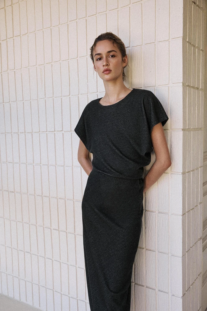 DRAPED MIDI DRESS