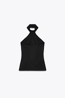 POLYAMIDE HALTER TOP