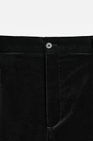 PLEATED VELVET PANTS