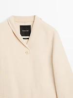 Manteau laine à col montant