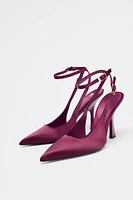 SATIN FINISH SLINGBACK PUMPS