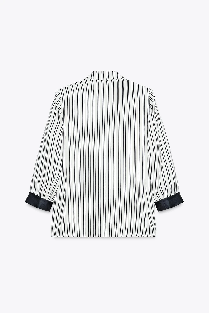 BLAZER RAYURES POIGNET RETROUSSÉ