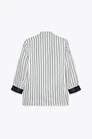 BLAZER RAYURES POIGNET RETROUSSÉ