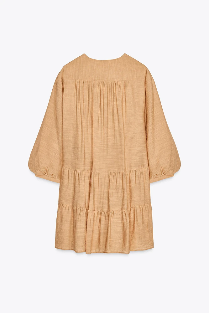 MINI BIB EMBROIDERED DRESS
