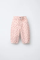 FLORAL PRINT TWILL PANTS