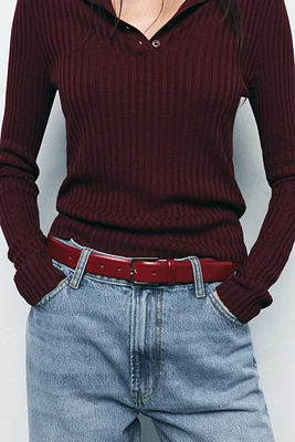 CEINTURE EN CUIR À BOUCLE CARRÉE