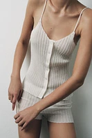 TOP EN MAILLE FINE PLISSÉE