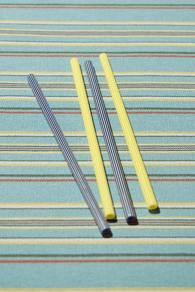 SET OF STRIPED BOROSILICATE GLASS STRAWS (SET OF 4)