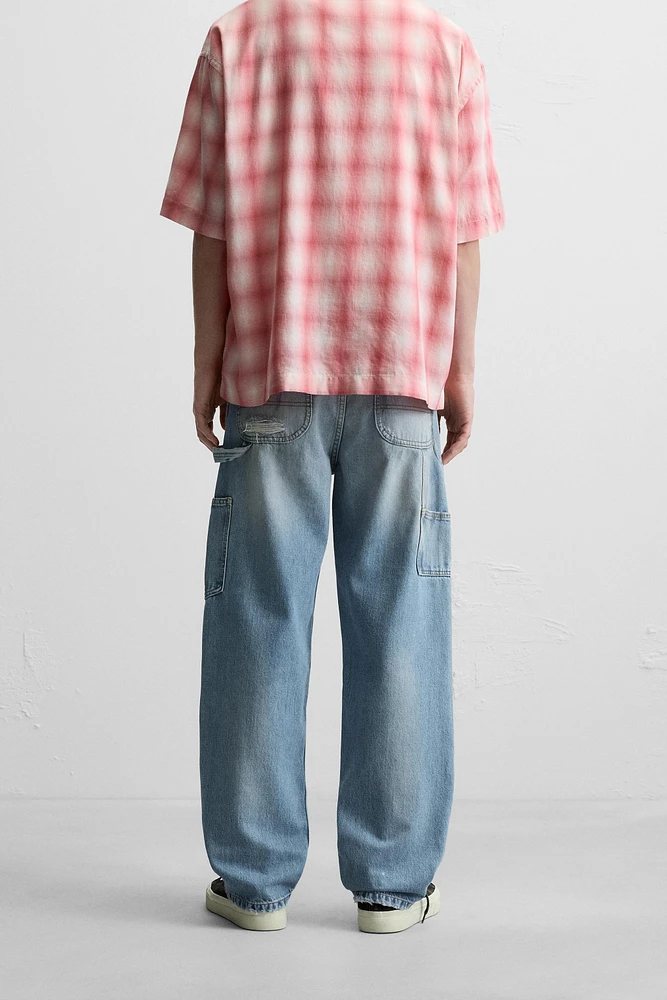 STRAIGHT FIT RIPPED CARPENTER JEANS
