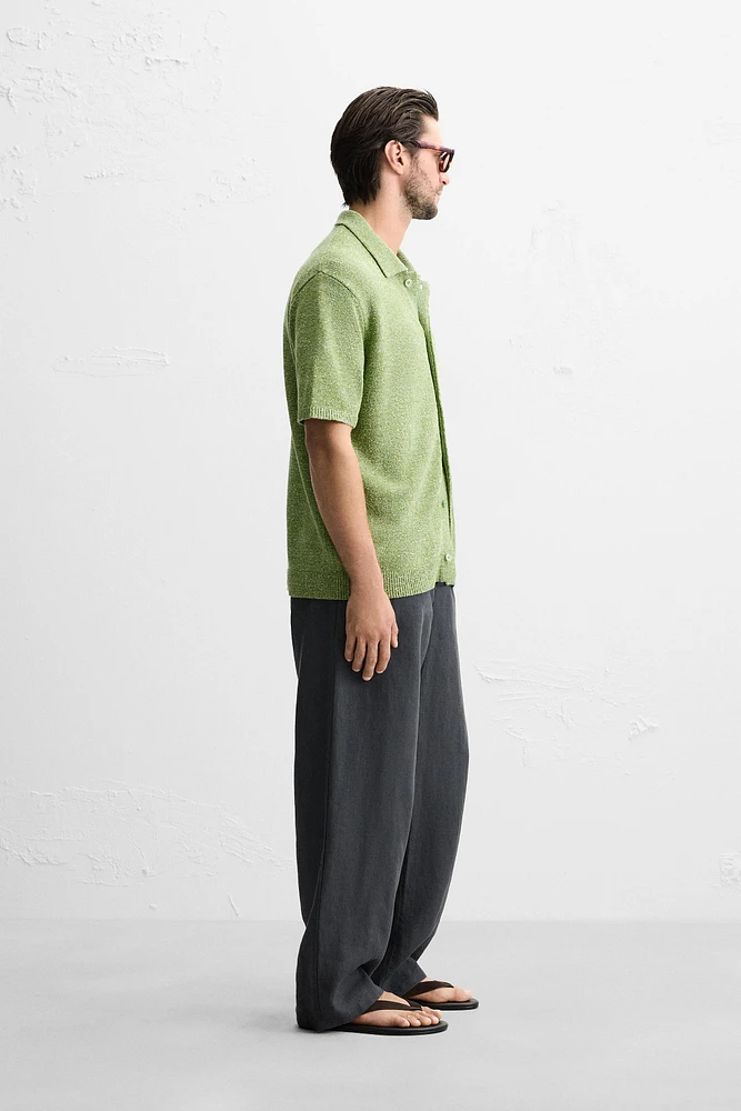 BOUCLÉ TEXTURED KNIT SHIRT