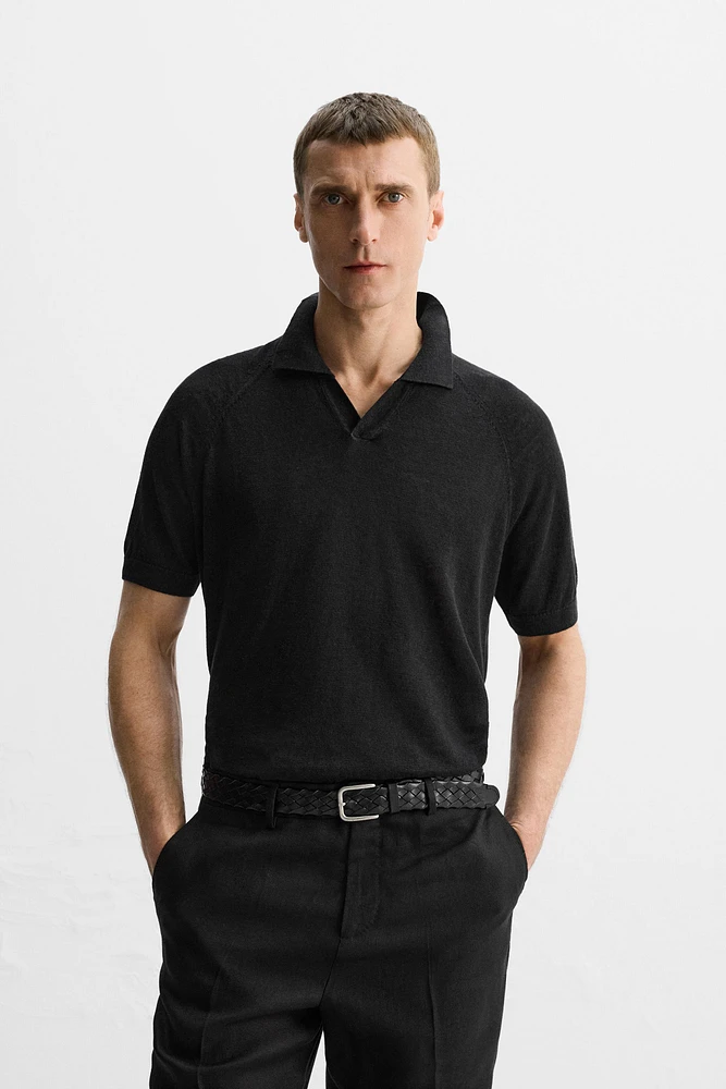 100% LINEN KNIT POLO SHIRT LIMITED EDITION