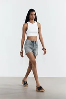 SHORTS EN JEAN TRF TAILLE HAUTE DÉCHIRURES