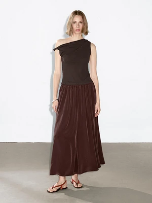 Jupe-culotte fluide en tissu technique