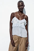 RUFFLED CRINKLE EFFECT TOP