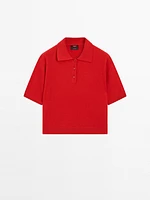 100% cashmere knit short sleeve sweater
