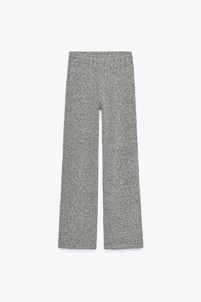 BOUCLÉ WIDE LEG PANTS