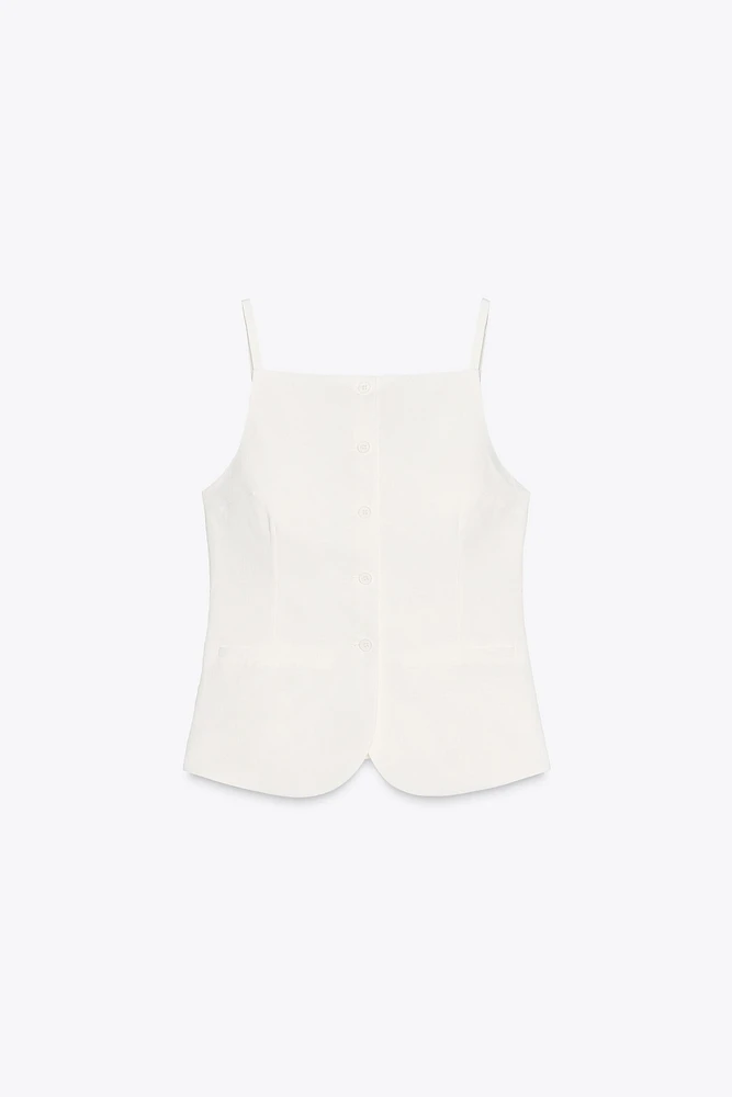 TOP GILET À BOUTONS