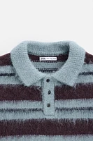 STRIPED BURSHED KNIT POLO