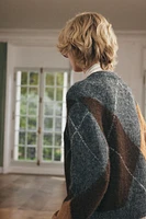 KNIT ARGYLE SWEATER