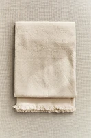 PLAIN WOOL BLANKET WITH FRINGING