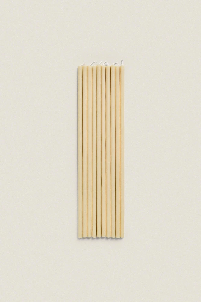 LOT BOUGIES FINES DÉCORATIVES CYLINDRE (LOT DE 10)