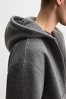 BRUSHED TEXTURE ZIP-UP SWEATSHIRT